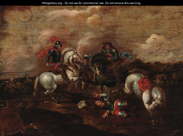 A cavalry skirmish 11 - (after) Jacques (Le Bourguignon) Courtois