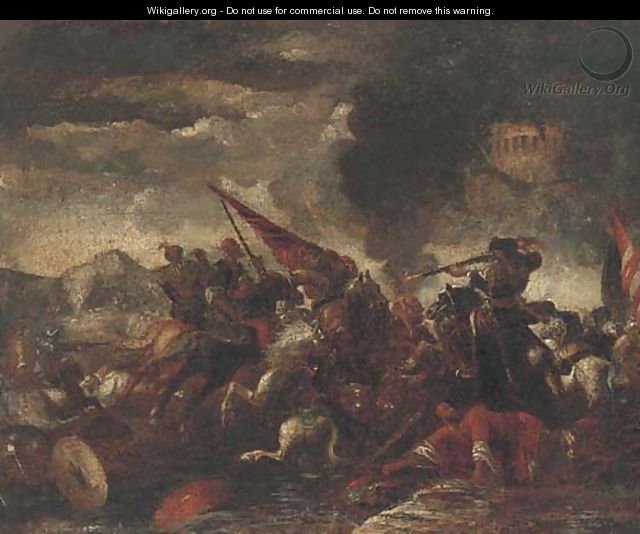 A cavalry battle 2 - (after) Jacques (Le Bourguignon) Courtois