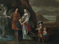 A gentleman and his wife as Rebecca and Eliezer at the well - (after) Jan Mijtens