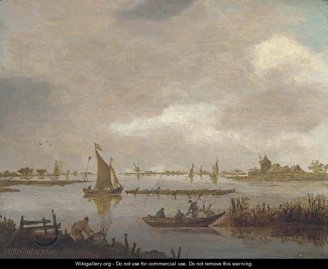 A river landscape with fishermen - (after) Jan Van Goyen