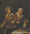 A peasant couple in an interior - (after) Jan Jozef, The Younger Horemans
