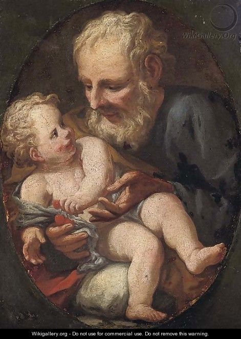 Saint Joseph with the Infant Christ - (after) Guido Reni