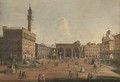 The Piazza della Signoria Florence, looking towards the Loggia dei Lanzi - (after) Giuseppe Zocchi