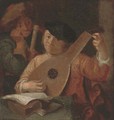 A lute player and a flute player in an interior - (after) Hendrick Terbrugghen