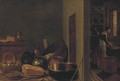 A kitchen interior with utensils in the foreground - (after) Hendrick Maertensz. Sorch (see Sorgh)