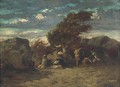 A skirmish - (after) Gustave Courbet