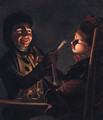 Children playing with a Candle - (after) Henry Robert Morland