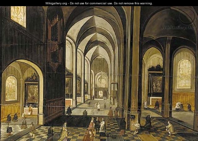 The interior of a gothic church, looking east - (after) Hendrick Van, The Younger Steenwyck