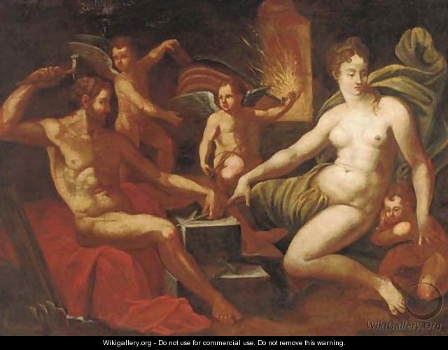 Venus at the Forge of Vulcan - (after) Jacob De Backer