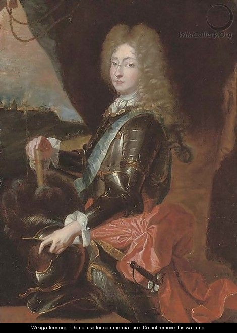 Portrait of a gentleman, traditionally identified as Prince Eugene of Savoy (1663-1736) - (after) Hyacinthe Rigaud