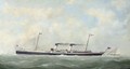 The cross-Channel paddlesteamer Paris (II) outward bound for France with a racing cutter astern of her - (after) George Mears