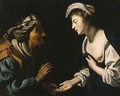 A young woman consulting a fortune teller - (after) Honthorst, Gerrit van