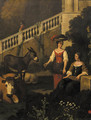 Peasantwomen in the garden of a mansion - (after) Gerrit Adriaensz Berckheyde