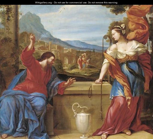 Christ and the Woman of Samaria - (after) Giovanni Francesco Romanelli