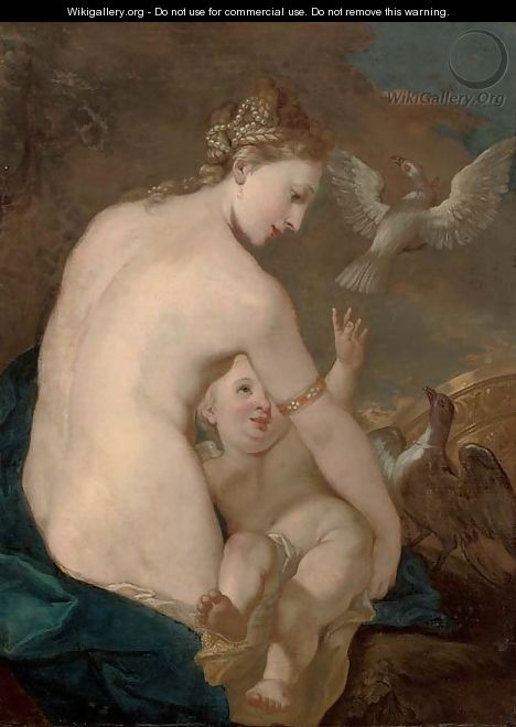Venus and Cupid - (after) Giovanni Antonio Pellegrini
