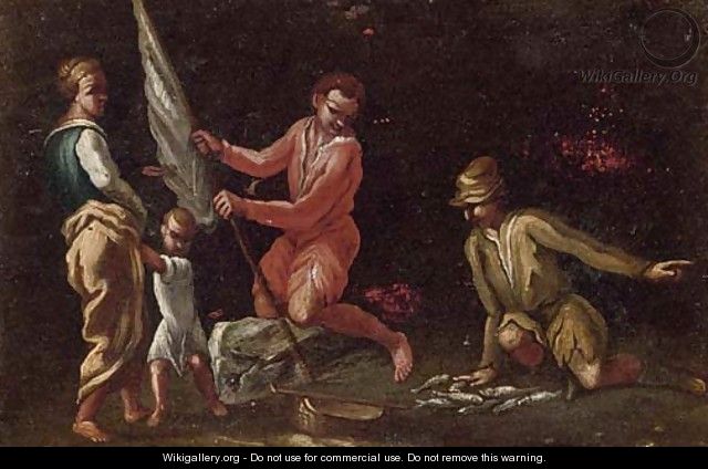 Fisherman with their catch - (after) Giuseppe Maria Crespi