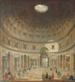 The interior of the Pantheon, Rome, looking north from the main altar towards the entrance - (after) Giovanni Paolo Panini