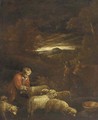 A wooded landscape with a shepherd and his flock - (after) Francesco Da Ponte, Called Francesco Bassano