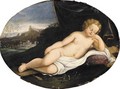 The sleeping Christ Child with the instruments of the Passion - (after) Francesco Albani