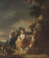 A park with a family at rest beneath a tree - (after) Francisco De Goya Y Lucientes