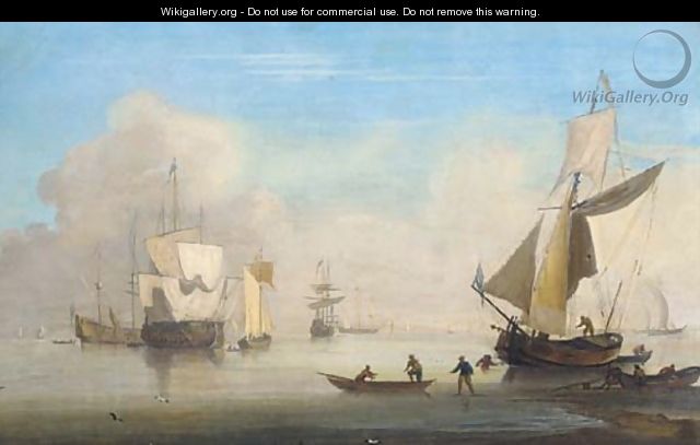 Warships and their ancilliary craft in the fleet anchorage - (after) Francis Swaine