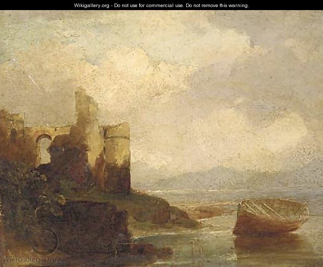 A ruined castle on an estuary - (after) Francis Danby