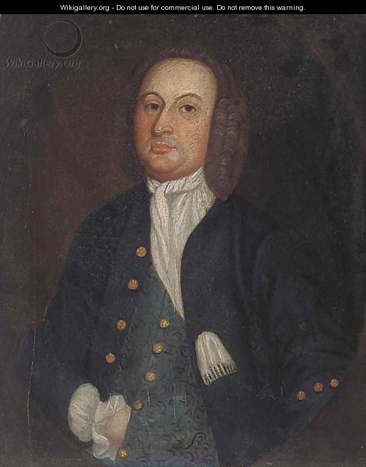 Portrait of a gentleman, small half-length, in a feigned oval - (after) Francis Alleyne
