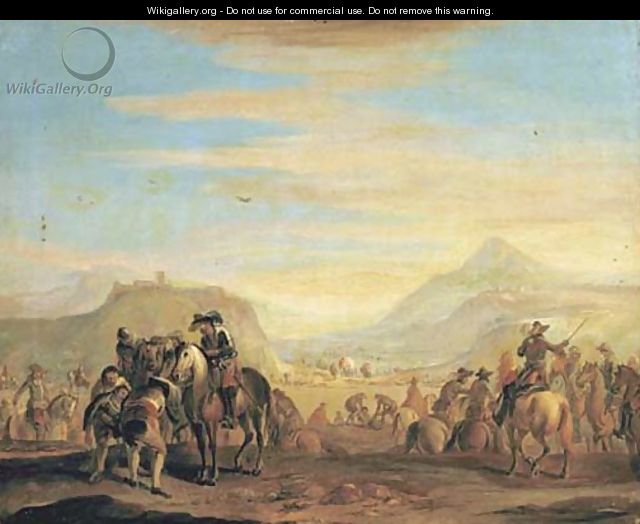 A cavalry encampment - (after) Francesco Simonini