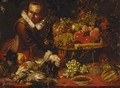 A youth with a basket of grapes - (after) Frans Synders