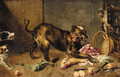 A hound guarding animal lights from other dogs with lemons - (after) Frans Snyders