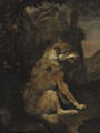 A wolf in a rocky landscape - (after) Frans Snijders