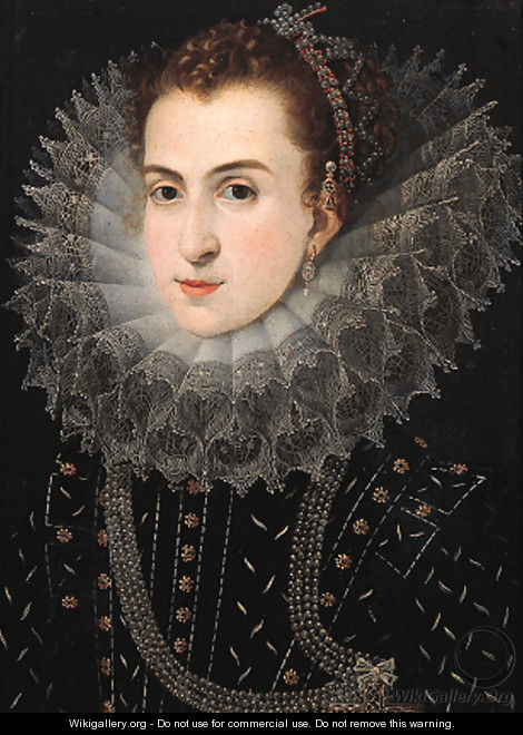 Portrait of a noblewoman - (after) Frans, The Elder Pourbus