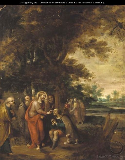 Christ healing the blind man - (after) Frans II Francken