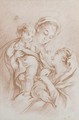 The Virgin and Child with Saint Catherine - (after) Francois Boucher