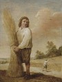 A harvester in a landscape - (after) David The Younger Teniers