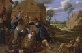 A brawl outside a tavern - (after) David The Younger Teniers