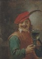 A boor holding a roemer - (after) David The Younger Teniers