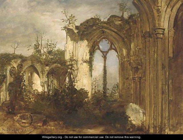An abbey ruin - (after) David Roberts