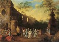Merrymaking by the ruins - (after) Cornelis Van Poelenburch