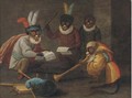 Singeries monkeys dining and making music - (after) David The Younger Teniers