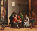 Boors playing at cards in an inn - (after) David The Younger Teniers