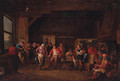 A village dance in an interior - (after) David The Younger Teniers