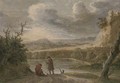 A river landscape with travellers resting on a trac - (after) David The Younger Teniers