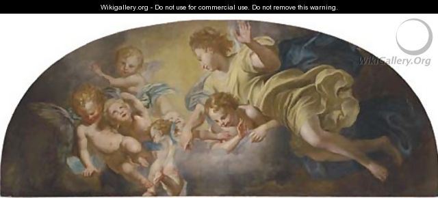An angel and putti - (after) Domenico Piola