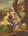 The Holy Family with Saint Catherine of Alexandria - (after) Denys Calvaert