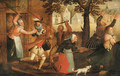 An innkeeper and his wife driving out a family - (after) David Vinckboons