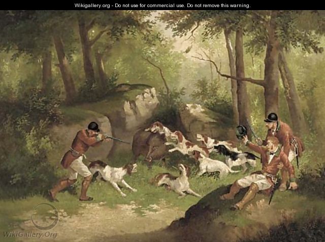 The boar hunt - (after) Edward Benjamin Herberte