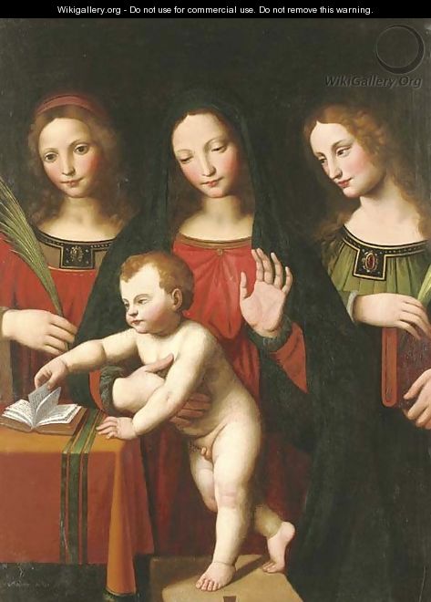 The Madonna and Child with two female saints - (after) Bernardino Luini