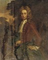 Portrait of a gentleman, three-quarter-length, in a brown jacket and green wrap - (after) Charles D' Agar