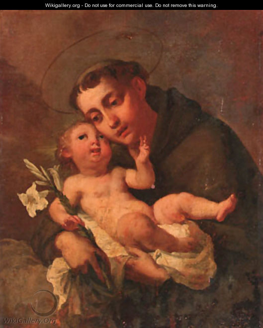 Saint Francis holding the Infant Christ - (after) Carlo Francesco Nuvolone